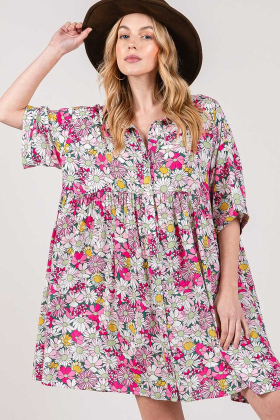 Floral Mini Shirt Dress | Best Women's Shirt | Cori Michelle