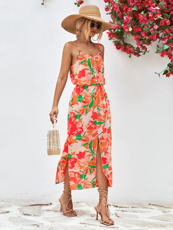 Floral Spaghetti Strap Dress | Printed Floral Dress | Cori Michelle