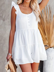  Full Size Ruffled Scoop Neck Sleeveless Romper