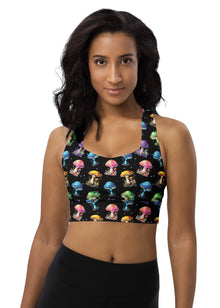  Black Mushrooms Sport Bra | Women's Sport Bra | Cori Michelle