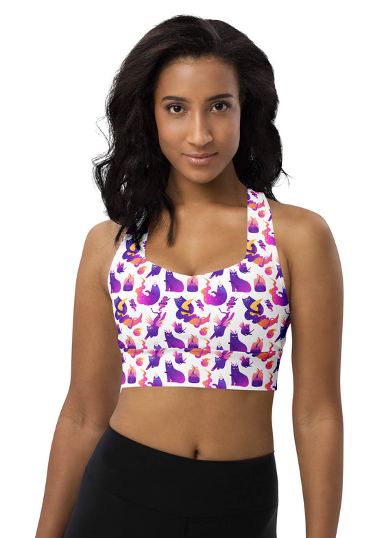 White Printed Sport Bra | Women's Sport Bra | Cori Michelle