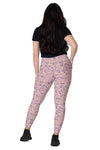 High-Waisted Leggings with Pockets - Girl Power - Pastel Pink