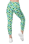 Leggings with pockets - Seeking Saguaros - Light Cyan