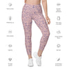 High-Waisted Leggings with Pockets - Girl Power - Pastel Pink