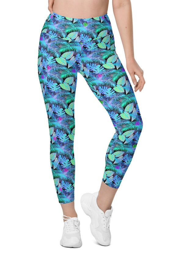 Neon Leaf Print Leggings