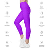 High-Waisted Leggings with Pockets - Solid - 70's Vibes - Purple