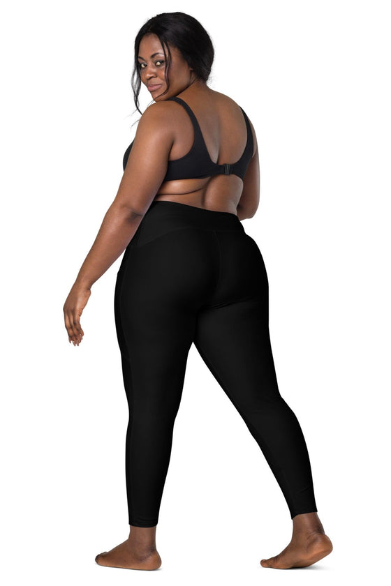 High-Waisted Leggings with Pockets - Solid - 70's Vibes - Black