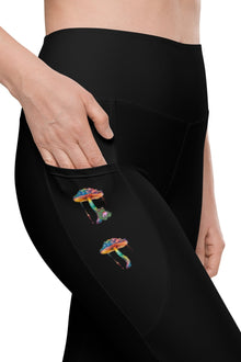  High-Waisted Leggings with Pockets - Solid - The Chillin' Frog - Black