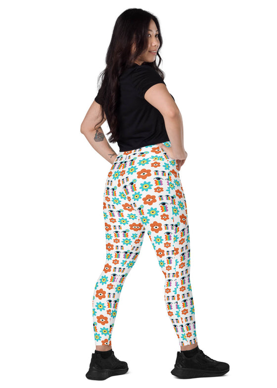 Leggings with pockets - 70's Vibes - White