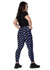 Leggings with pockets - Electric Hearts - Black