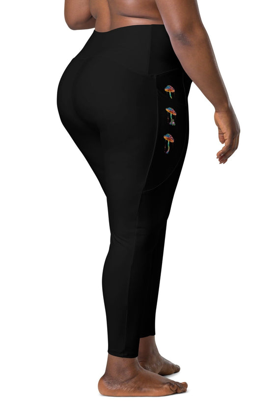 High-Waisted Leggings with Pockets - Solid - The Chillin' Frog - Black