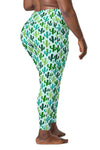 Leggings with pockets - Seeking Saguaros - Light Cyan