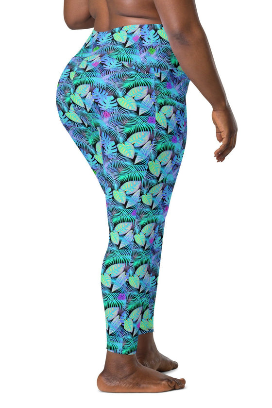 Neon Leaf Print Leggings