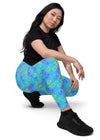 Leggings with pockets - Melting Hearts - Blue