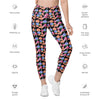 Detailed view of Black Floral High Waisted Leggings with Pockets, showcasing the elegant floral pattern, high-waisted support, and functional pockets for a versatile activewear option.