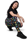 Model Wearing Colorful Mushrooms Print High-Waisted Gym Leggings with Pockets | Cori Michelle