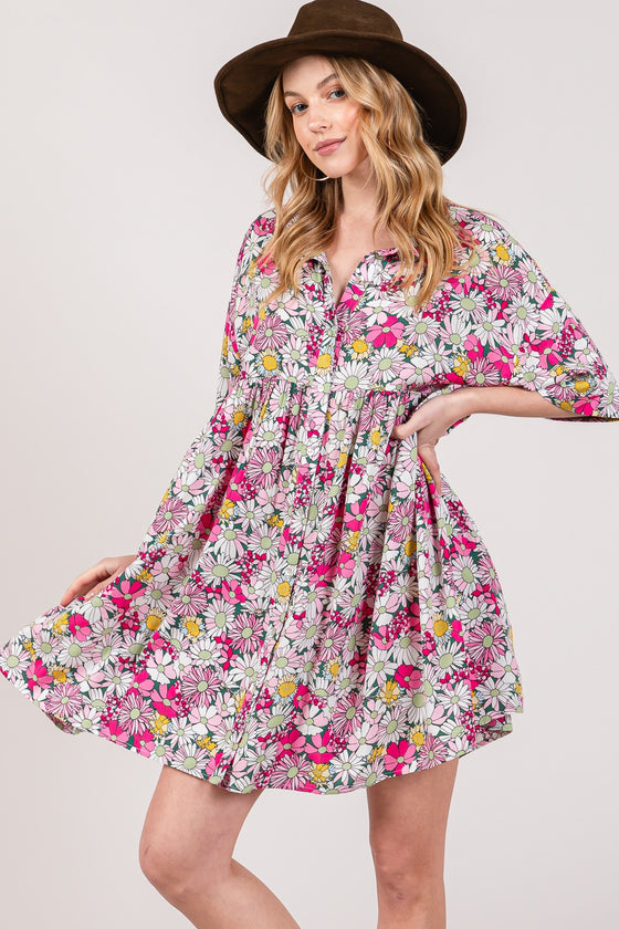 Floral Mini Shirt Dress | Best Women's Shirt | Cori Michelle