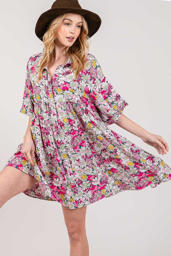 Floral Mini Shirt Dress | Best Women's Shirt | Cori Michelle