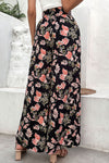 Back view of Floral Pull-On Wide Leg Pants, highlighting the comfortable fit and vibrant floral pattern.