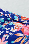 Side close-up of the tie detail on the Floral Tied Mini Skirt, adding a chic touch.