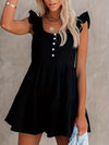 Front view of the Full Size Ruffled Scoop Neck Sleeveless Romper showcasing its flowy tiered design.