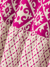 Close-up of the elastic waistband on the Geometric Elastic Waist Maxi Skirt, ensuring a secure and comfortable fit.