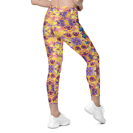 Back view of woman wearing high rise compression leggings for women. Flattering fit with full support, ideal for yoga, gym, or active lifestyle.