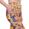 Closeup of Kaleidoscope Fields high waist leggings showing deep side pocket. Stylish compression leggings for women with pockets, ideal for gym or yoga.