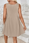 Back view of the Lovelet Wide Strap Mini Tank Dress in soft pink, designed for casual elegance.