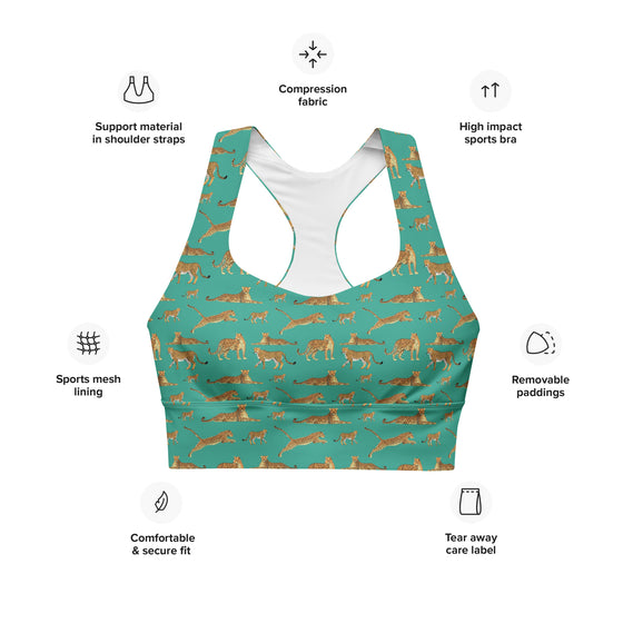 Text description of a high-impact sports bra, highlighting features like moisture-wicking fabric, racerback design, and maximum support. Perfect for active women seeking a high-support sports bra for running, gym, and fitness activities.