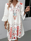 Casual front view of the off-white version, styled with relaxed hair and natural makeup, emphasizing everyday wear appeal.

