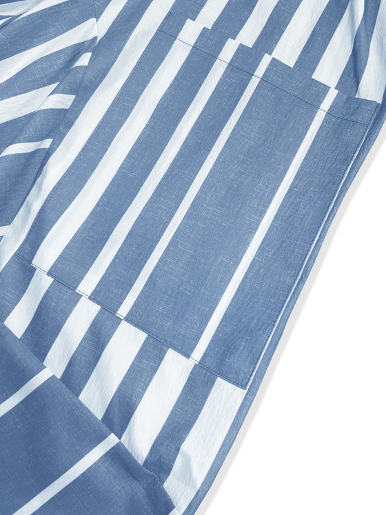 Close-up of the elastic waistband on Striped Wide Leg Pants, offering flexibility and comfort.