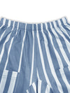 Close-up of the elastic waistband on Striped Wide Leg Pants, offering flexibility and comfort.