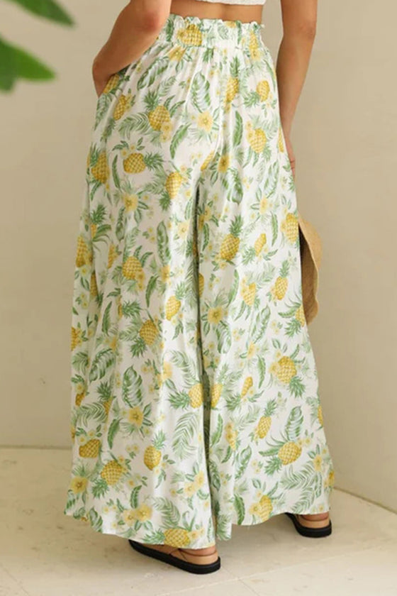 Back view of the Tied Wide Leg Pants showing the flowy, wide-leg cut and pocket detail.