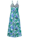 Back view of the Twisted Printed V-Neck Cami Dress with its elegant maxi length.